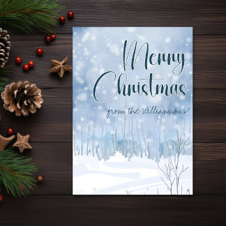 Winter Scene Luke 2:11 Saviour Is Born Christmas Card