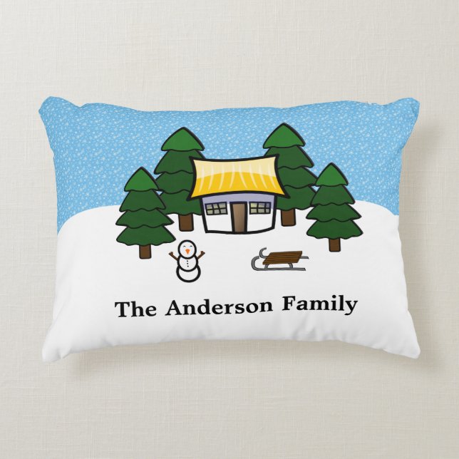 Winter Scene - Lumbar Pillow (Front)