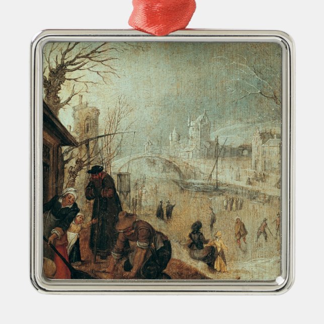 Winter Scene Metal Ornament (Front)