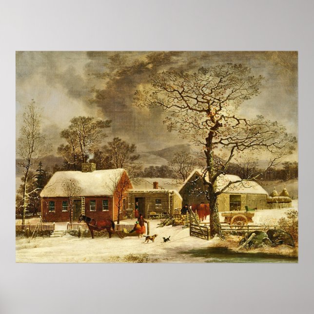 Winter Scene, New Haven, Connecticut Poster (Front)