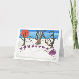 Winter Scene of Make Way for Ducklings Holiday Card