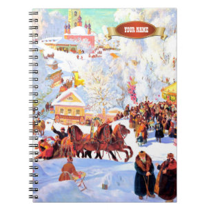 Winter Scene Painting Christmas Gift Notebooks