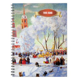 Winter Scene Painting Christmas Gift Notebooks