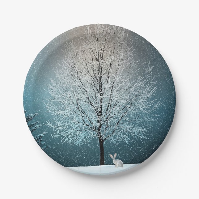 Winter Scene Paper Plate (Front)