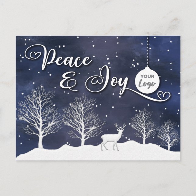 Winter scene Peace & joy corporate logo Holiday (Front)