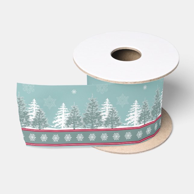 Winter scene satin ribbon (Spool)