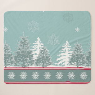 Winter scene sherpa blanket