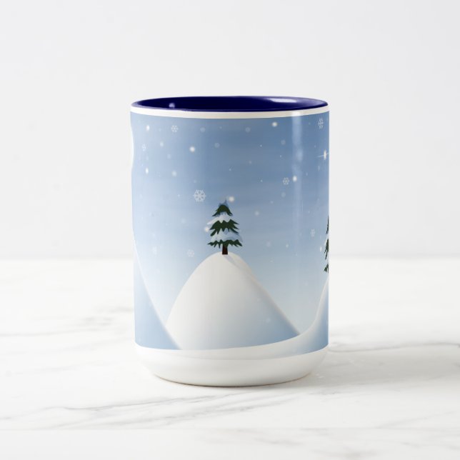 Winter Scene Two-Tone Coffee Mug (Center)