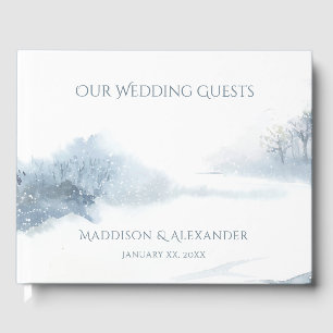 Winter Scene Wedding Guest Book