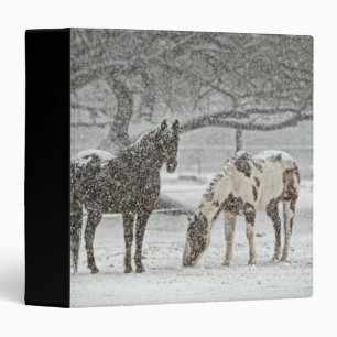 Winter Scene with 2 Horses Binder