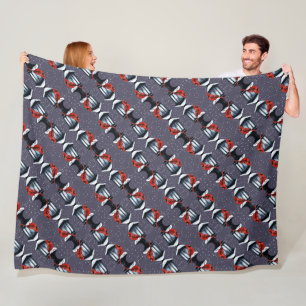 Winter-Scene with Cardinal-Bird Atop A Street-Lant Fleece Blanket