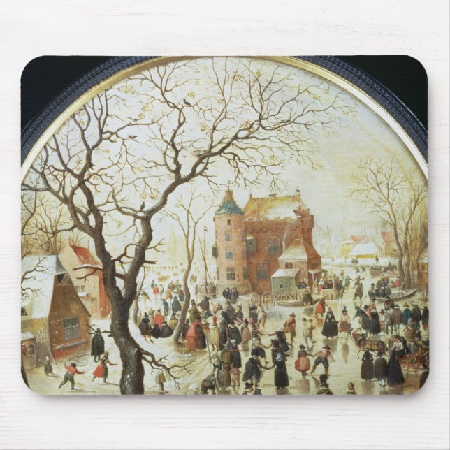 Winter Scene with Skaters near a Castle Mouse Pad (Front)