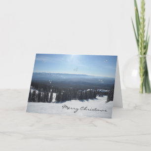 Winter Scene with Snow Covered Trees Holiday Card
