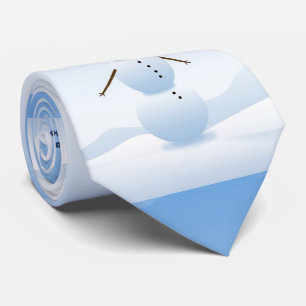 Winter Scene with Snowman "let it Snow" Tie