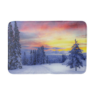 Winter scenery  bath mat