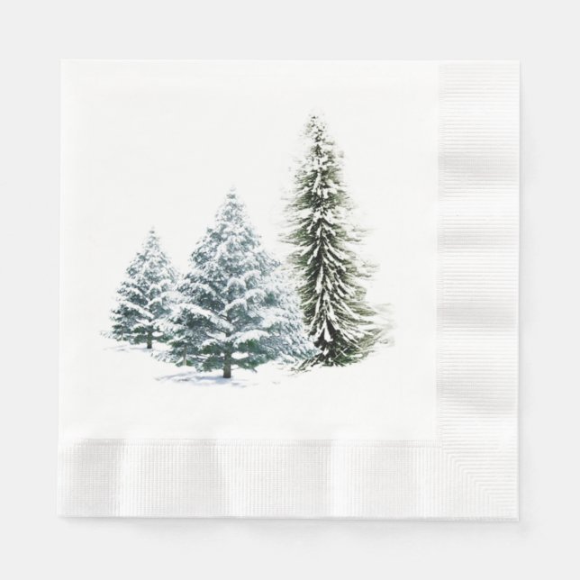 WINTER SCENERY COINED LUNCHEON Napkins (Front)