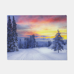 Winter scenery doormat