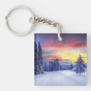 Winter scenery keychain