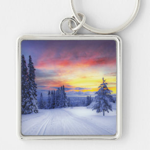 Winter scenery keychain
