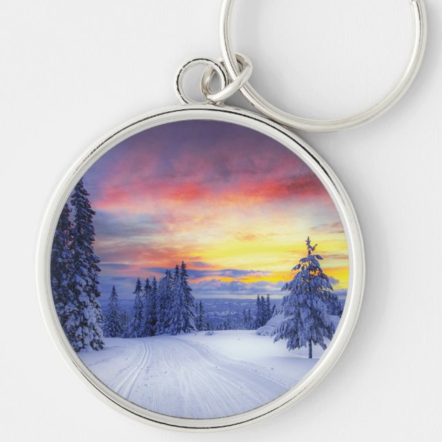 Winter scenery   keychain (Front)