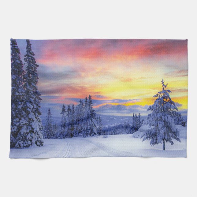 Winter scenery   kitchen towel (Horizontal)