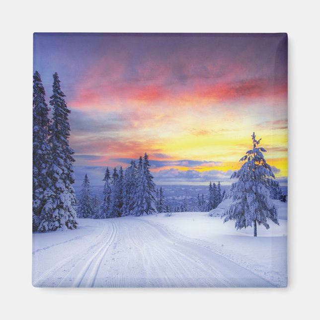 Winter scenery   magnet (Front)