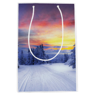 Winter scenery   medium gift bag