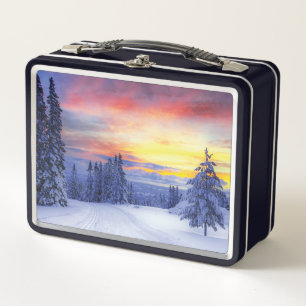 Winter scenery   metal lunch box