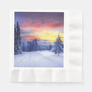 Winter scenery napkin