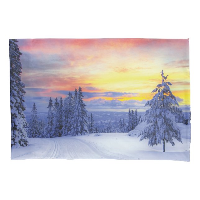 Winter scenery   pillowcase (Front-Left)