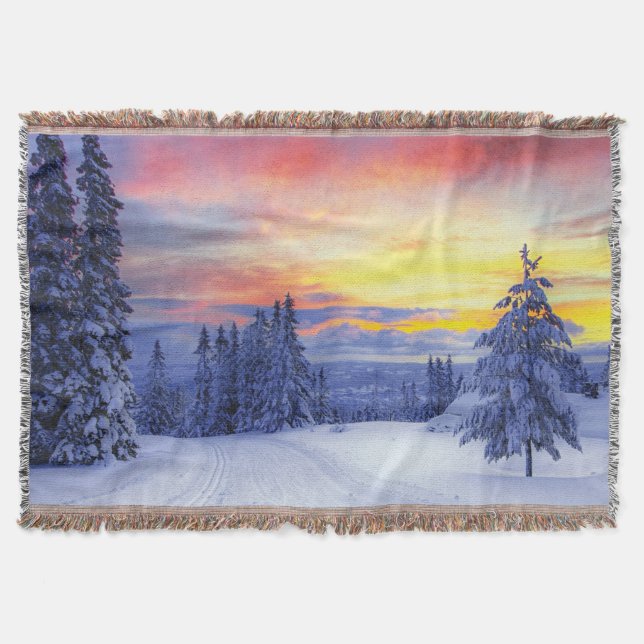 Winter scenery  throw blanket (Front)