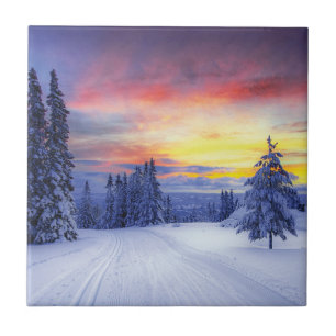Winter scenery tile