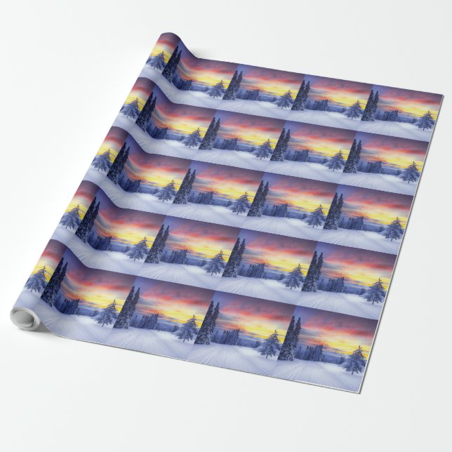 Winter scenery  wrapping paper (Unrolled)