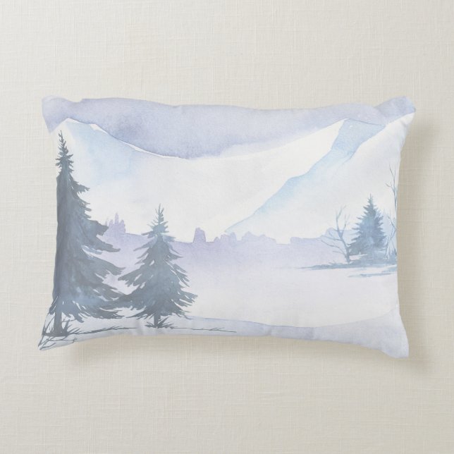 Winter Scenes double-sided print Accent Pillow (Back)