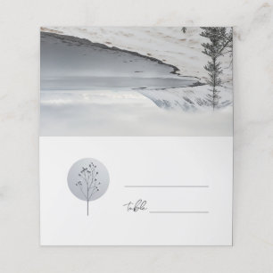 Winter scenic landscape wedding place card