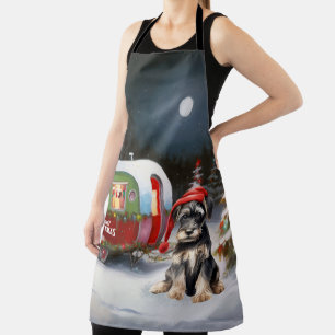 Winter Schnauzer Caravan Christmas Adventure Apron