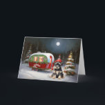 Winter Schnauzer Caravan Christmas Adventure Card<br><div class="desc">Embrace the magic of a snowy winter night as a caravan glides gracefully through the moonlit landscape. The serene beauty of the glistening snow and the enchanting glow of the moon create a captivating scene,  promising an unforgettable Christmas adventure filled with warmth,  joy,  and cherished memories.</div>