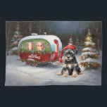 Winter Schnauzer Caravan Christmas Adventure Kitchen Towel<br><div class="desc">Embrace the magic of a snowy winter night as a caravan glides gracefully through the moonlit landscape. The serene beauty of the glistening snow and the enchanting glow of the moon create a captivating scene,  promising an unforgettable Christmas adventure filled with warmth,  joy,  and cherished memories.</div>