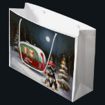 Winter Schnauzer Caravan Christmas Adventure Large Gift Bag<br><div class="desc">Embrace the magic of a snowy winter night as a caravan glides gracefully through the moonlit landscape. The serene beauty of the glistening snow and the enchanting glow of the moon create a captivating scene,  promising an unforgettable Christmas adventure filled with warmth,  joy,  and cherished memories.</div>