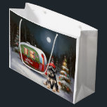 Winter Schnauzer Caravan Christmas Adventure Large Gift Bag<br><div class="desc">Embrace the magic of a snowy winter night as a caravan glides gracefully through the moonlit landscape. The serene beauty of the glistening snow and the enchanting glow of the moon create a captivating scene,  promising an unforgettable Christmas adventure filled with warmth,  joy,  and cherished memories.</div>