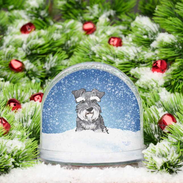 Winter Schnauzer Christmas Art Snowglobe (Christmas)