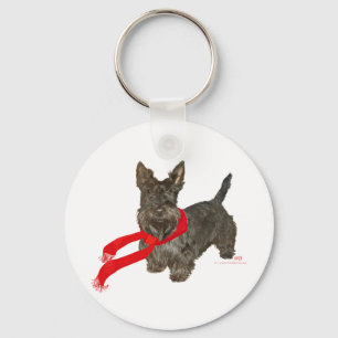 Winter Scottie in Wam Scarf Keychain