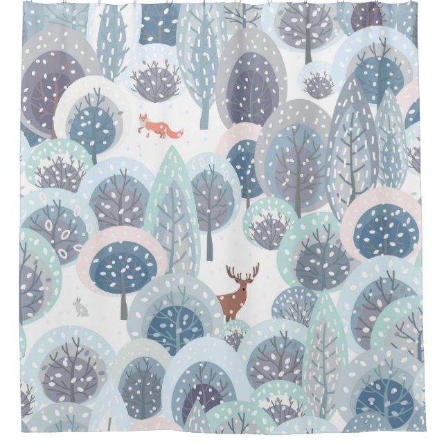 Winter seamless pattern with abstract flat handdra (Front)
