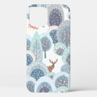 Winter seamless pattern with abstract flat handdra