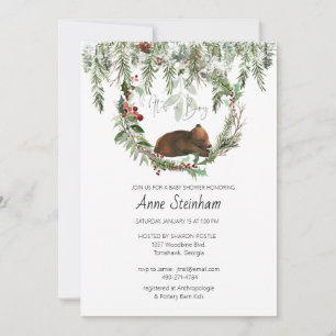 Winter Season Baby Boy Shower Invitation