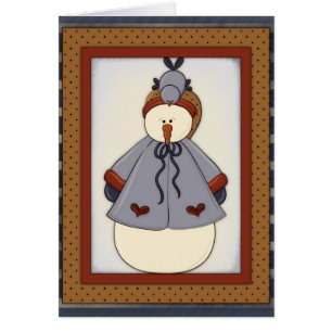 Winter Season Snowfolk Snowman Greeting Card 2