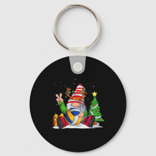 Winter Season Volleyball Gnome Christmas  for Boys Keychain