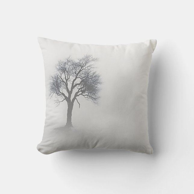 Winter Sentinel Throw Pillow (Front)