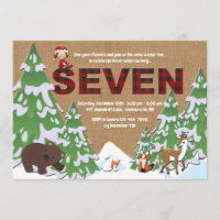 Winter Seven Birthday Party Invitation