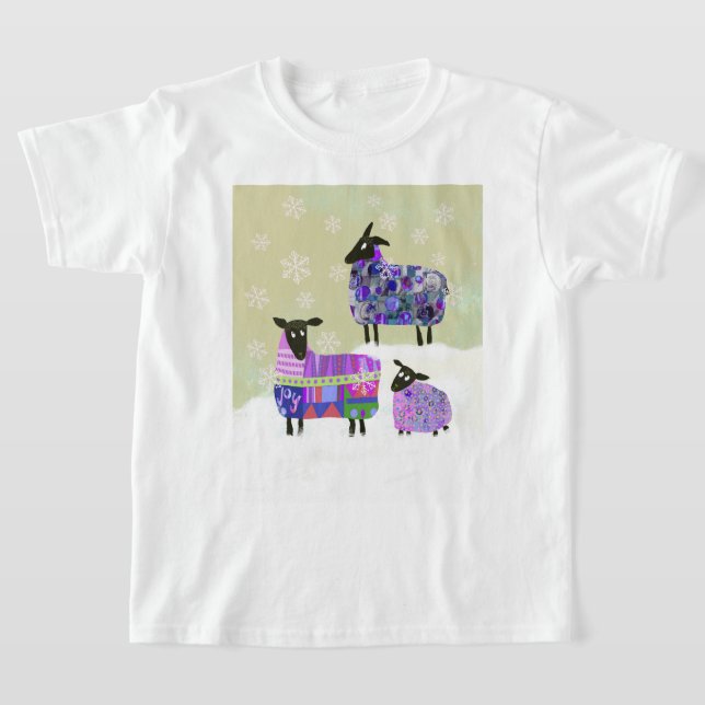 Winter Sheep Kid's T-shirt (Laydown)